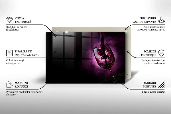 Placă sticla protectie aragaz Un pahar de vin