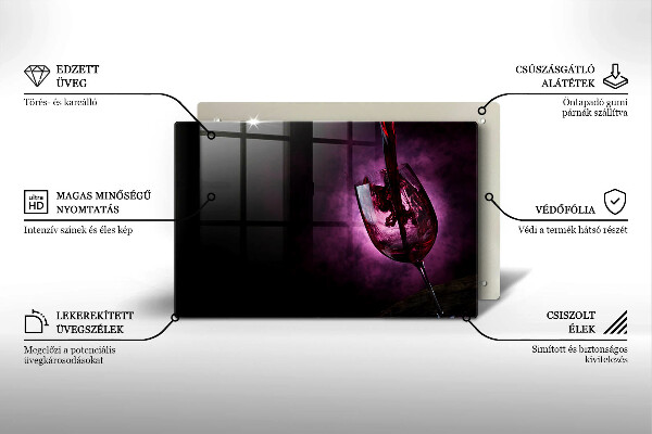 Placă sticla protectie aragaz Un pahar de vin