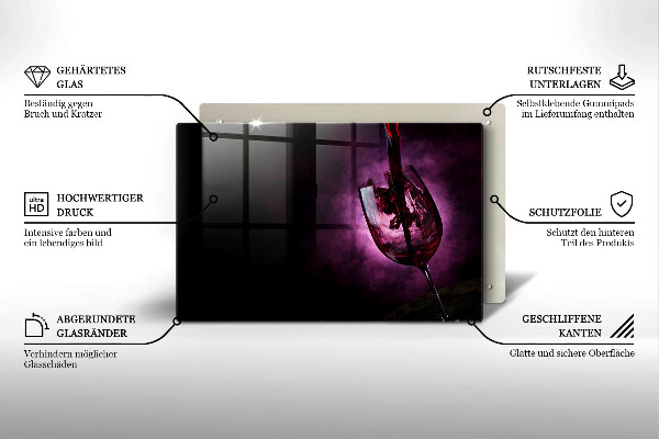 Placă sticla protectie aragaz Un pahar de vin