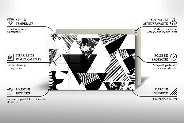 Placă din sticla protectie plita Triunghiuri geometrice