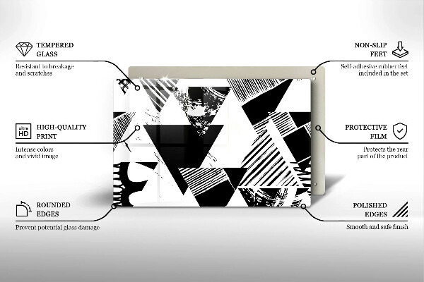 Placă din sticla protectie plita Triunghiuri geometrice