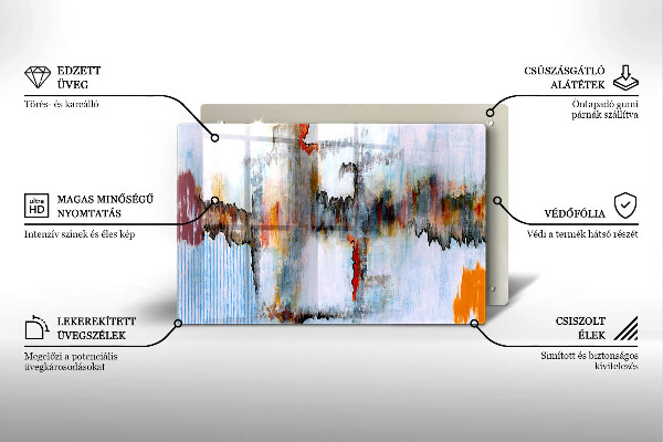 Placă sticla protectie aragaz Vopsele de abstractie