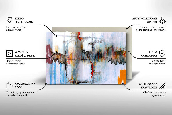 Placă sticla protectie aragaz Vopsele de abstractie
