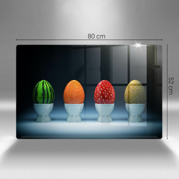 Placă sticla protectie aragaz Ouă de fructe abstracte