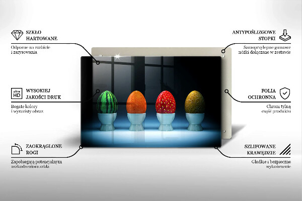 Placă sticla protectie aragaz Ouă de fructe abstracte