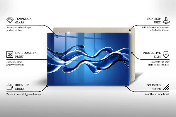 Placă din sticla protectie plita Abstracția fluidelor