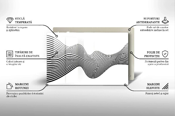 Placă din sticla protectie plita Abstracția liniară
