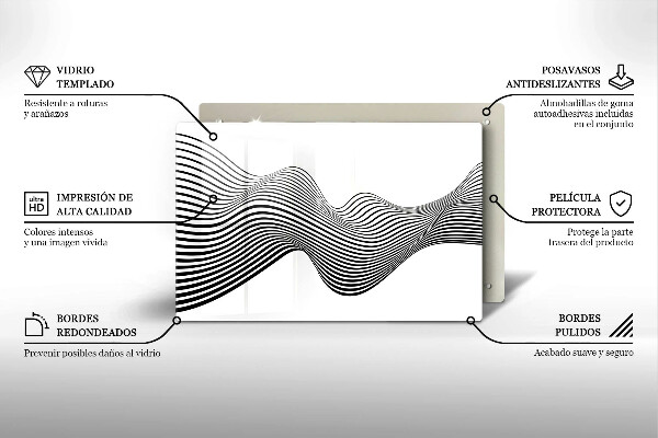 Placă din sticla protectie plita Abstracția liniară