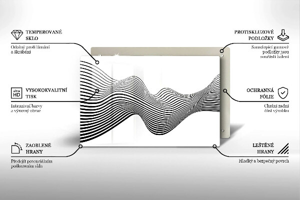 Placă din sticla protectie plita Abstracția liniară