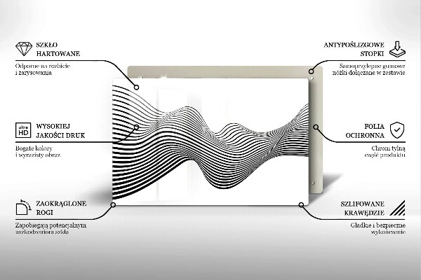 Placă din sticla protectie plita Abstracția liniară
