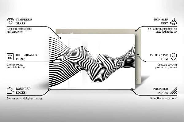 Placă din sticla protectie plita Abstracția liniară