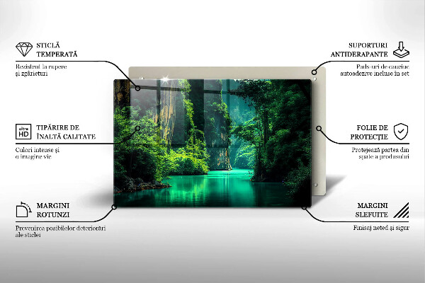 Placă din sticla protectie plita Peisaj lagunar