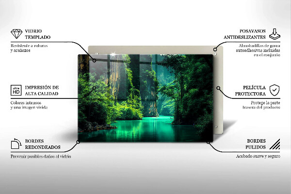 Placă din sticla protectie plita Peisaj lagunar