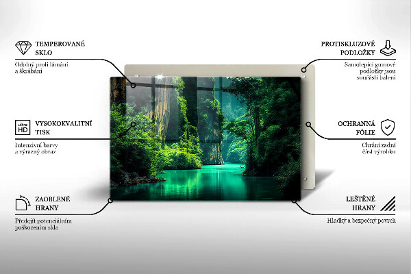 Placă din sticla protectie plita Peisaj lagunar