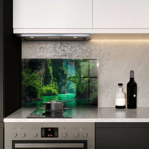 Placă din sticla protectie plita Peisaj lagunar