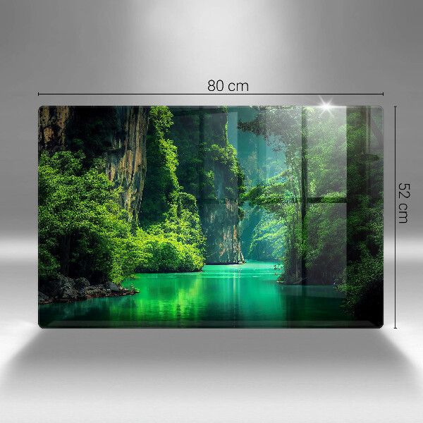 Placă din sticla protectie plita Peisaj lagunar