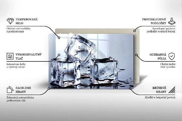 Placă sticla protectie aragaz Cuburi de gheata
