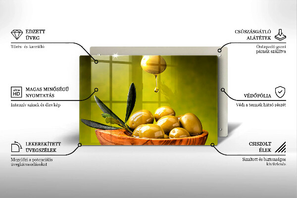 Placă sticla protectie aragaz Măsline gustoase
