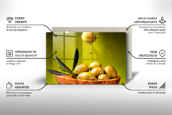 Placă sticla protectie aragaz Măsline gustoase