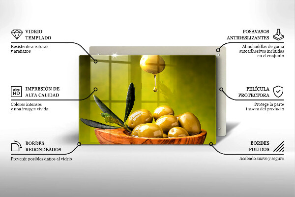 Placă sticla protectie aragaz Măsline gustoase