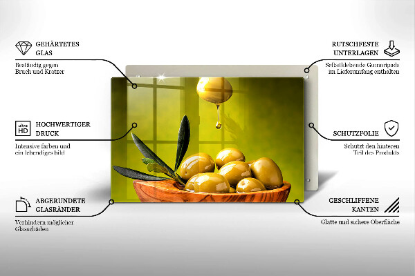 Placă sticla protectie aragaz Măsline gustoase