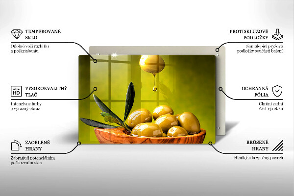 Placă sticla protectie aragaz Măsline gustoase