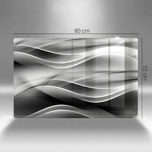 Placă sticla protectie aragaz Linii abstracte de fum