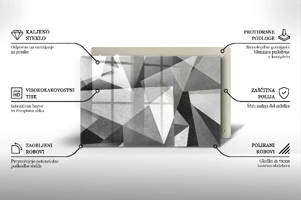 Placă din sticla protectie perete Abstracție ascuțită concretă