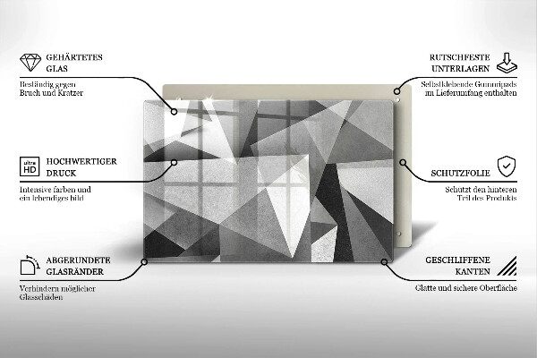 Placă din sticla protectie perete Abstracție ascuțită concretă