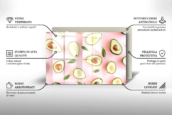 Placă din sticla protectie perete Model de avocado