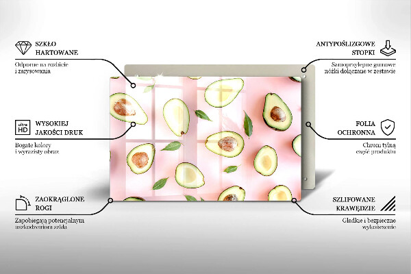 Placă din sticla protectie perete Model de avocado