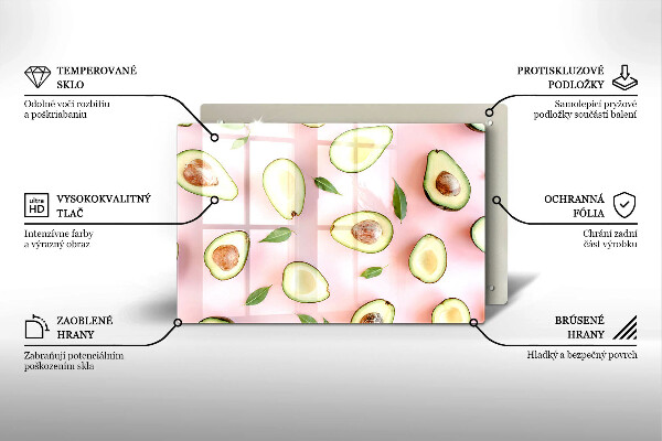 Placă din sticla protectie perete Model de avocado