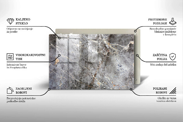 Placă sticla protectie aragaz Textura de piatră