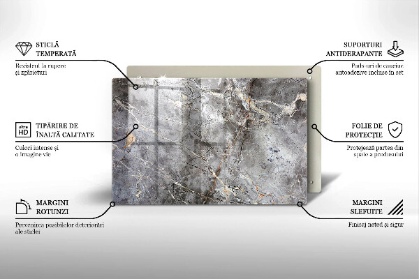 Placă sticla protectie aragaz Textura de piatră