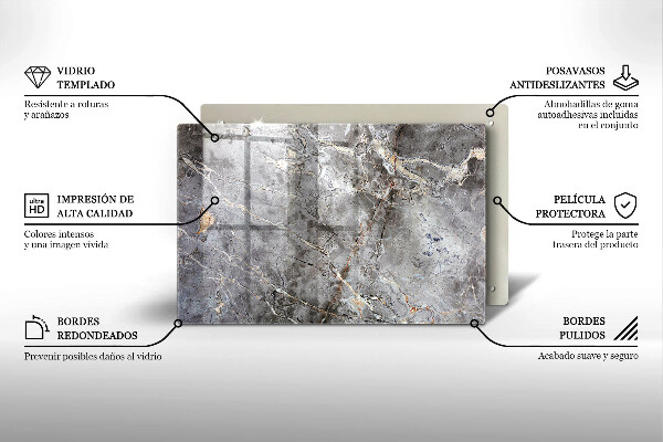 Placă sticla protectie aragaz Textura de piatră