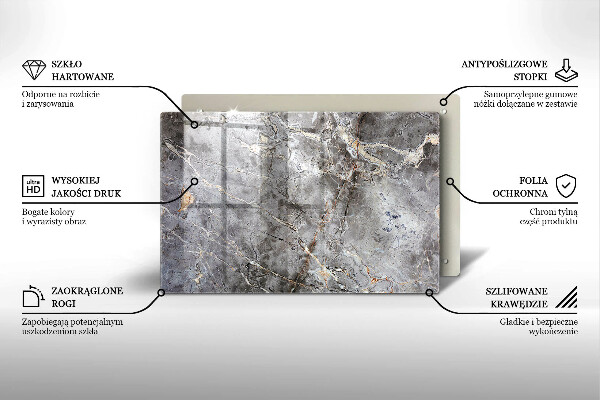 Placă sticla protectie aragaz Textura de piatră