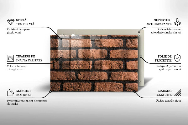 Placă sticla protectie aragaz Zid de cărămizi