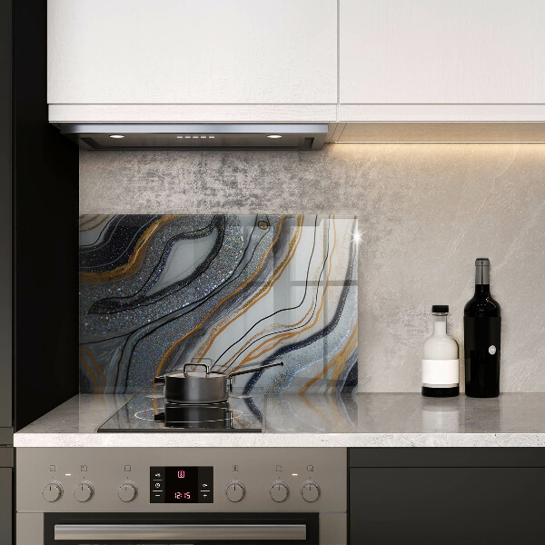 Placă sticla protectie aragaz stâncă cu aur