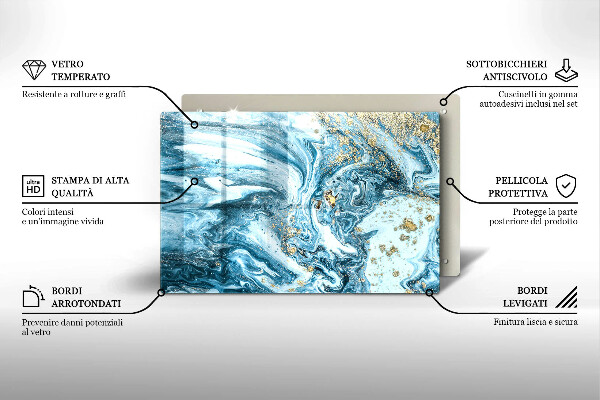 Placă sticla protectie aragaz Structură cu aur