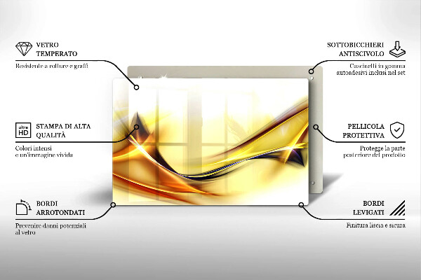 Placă sticla protectie aragaz Linii abstracte de lumină