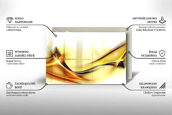 Placă sticla protectie aragaz Linii abstracte de lumină