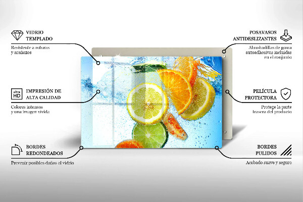 Placă sticla protectie aragaz Apă de citrice suculentă