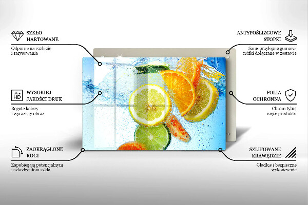 Placă sticla protectie aragaz Apă de citrice suculentă