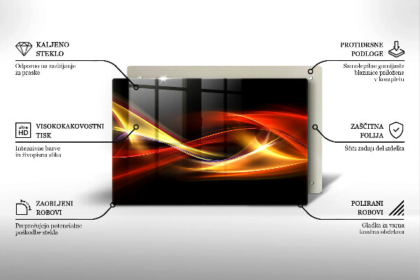 Placă sticla protectie aragaz Fum și lumină abstracte