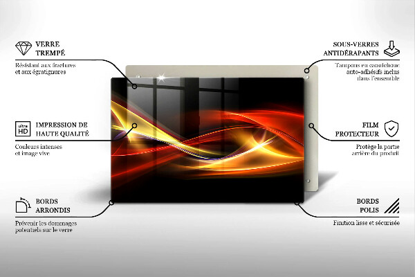 Placă sticla protectie aragaz Fum și lumină abstracte