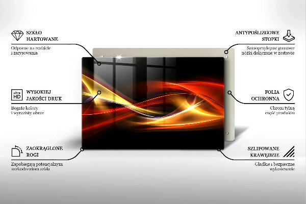 Placă sticla protectie aragaz Fum și lumină abstracte