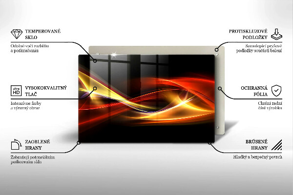 Placă sticla protectie aragaz Fum și lumină abstracte