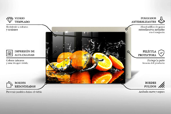 Placă din sticla protectie perete Fructe portocale suculente