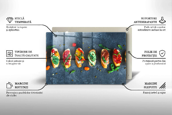 Placă din sticla protectie plita Sandvișuri colorate