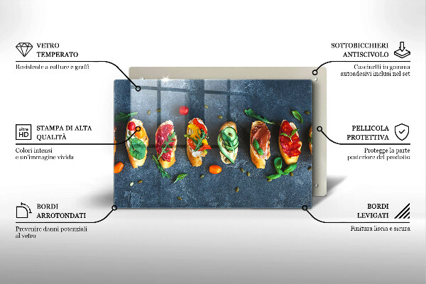 Placă din sticla protectie plita Sandvișuri colorate